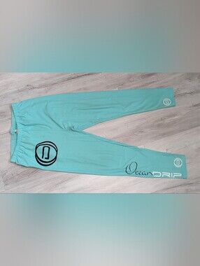 Ocean Drip Aqua Glitter Anchor Leggings LG NWT